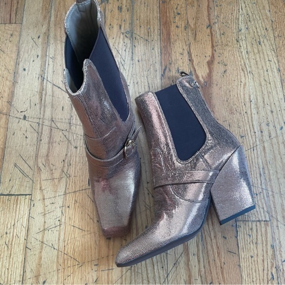 Sam Edelman Copper Metallic Booties Size 8